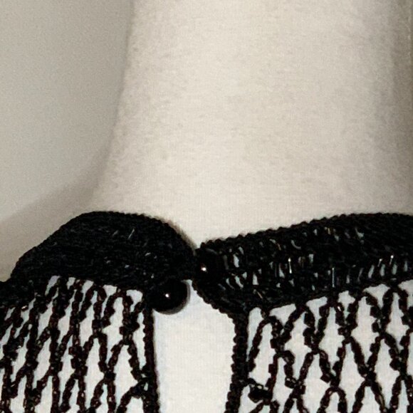 Handmade Vntg Crocheted Beaded Fishnet Tank Sz 8 - Picture 7 of 9